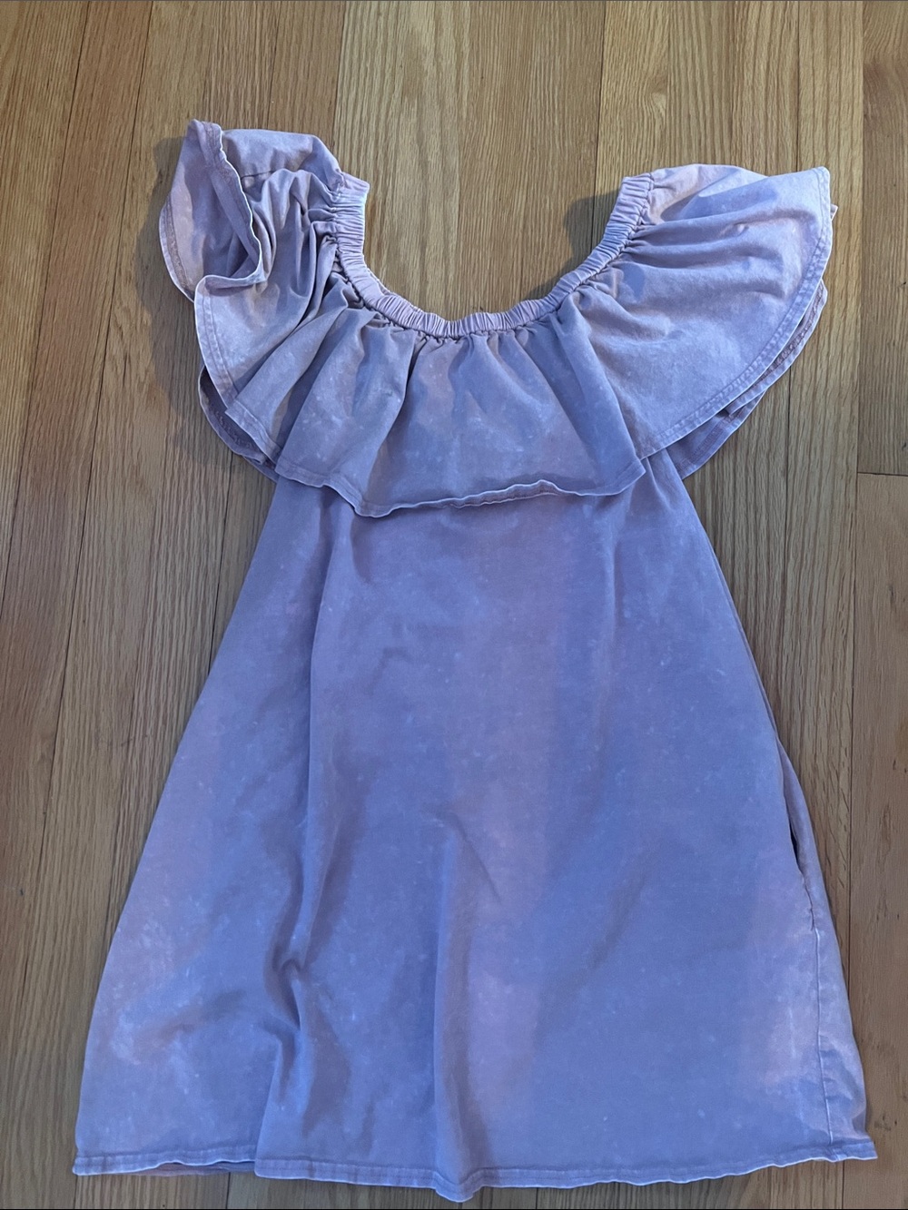 Altar'd State Lavender Ruffle Off-Shoulder Dress